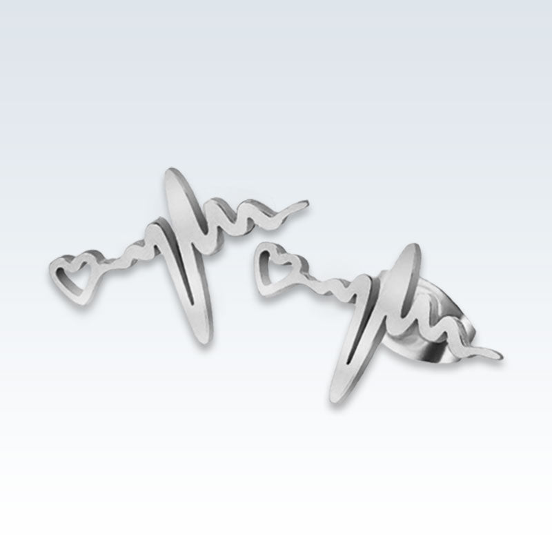 ECG Stainless Steel Earring Studs