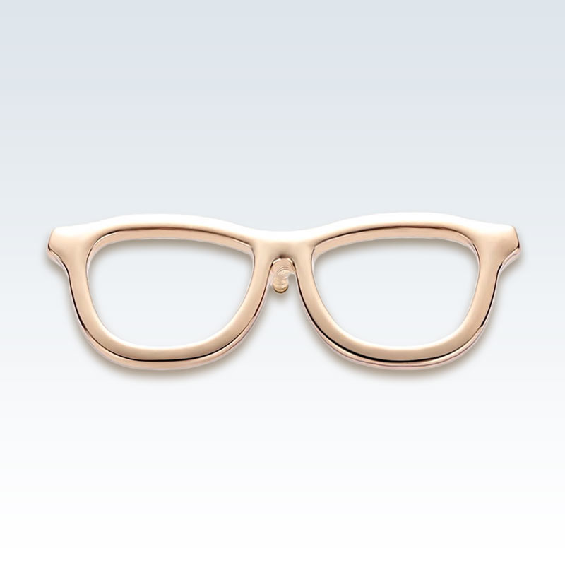 Gold Eyeglasses Lapel Pin