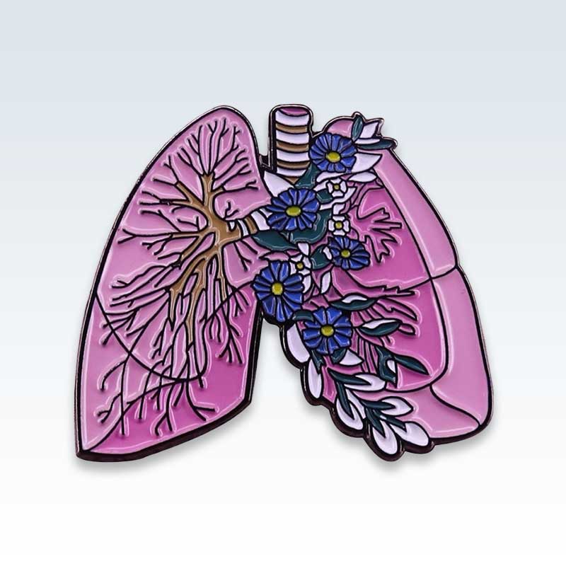 Floral Lungs Lapel Pin