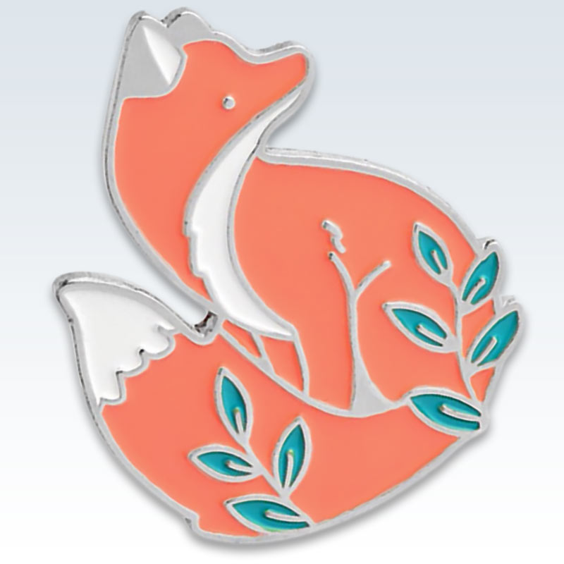 Foxy Orange Lapel Pin Detail