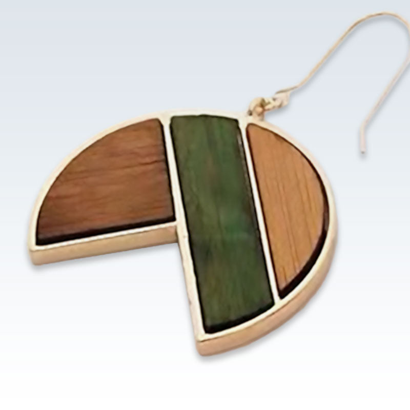 Wooden Circle Earring Detail