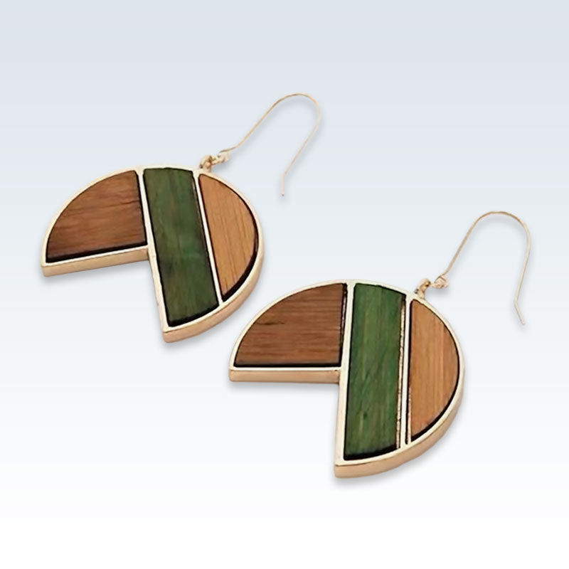 Wooden Circle Earrings