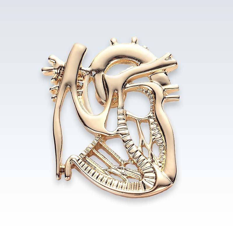 Gold Dissected Heart Lapel Pin