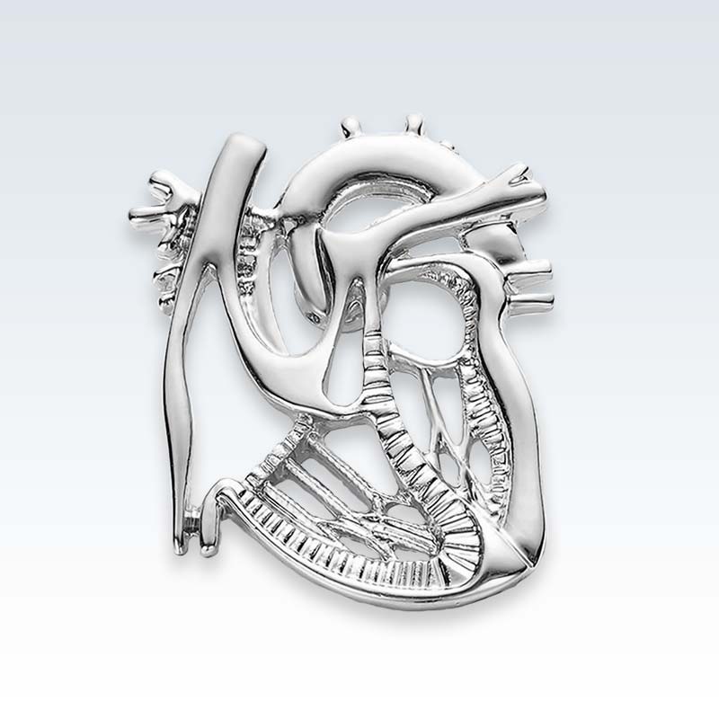 Silver Dissected Heart Lapel Pin