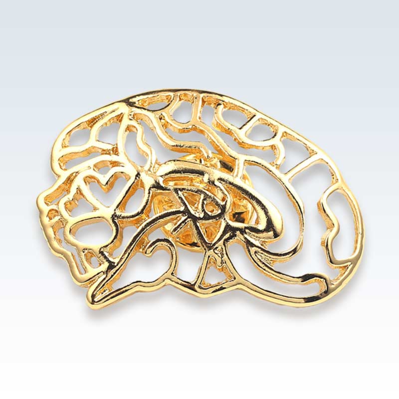 Hollow Brain Gold Lapel Pin