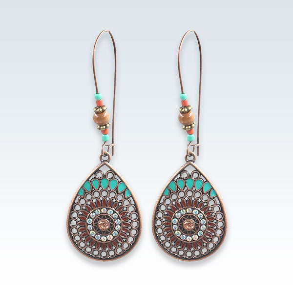 Ethnic Teardrop Hook Earrings