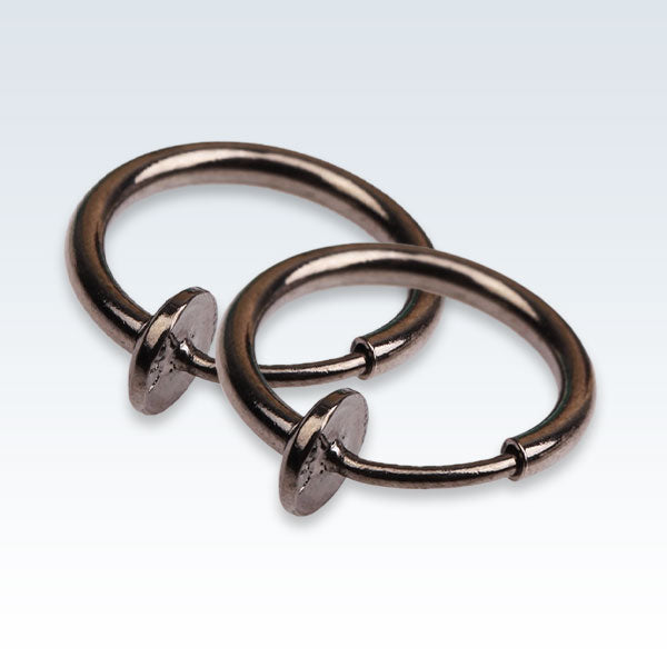 Hoop Clip-On Earrings Black