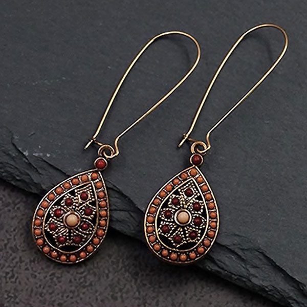 India Wine Red Teardrop Earrings