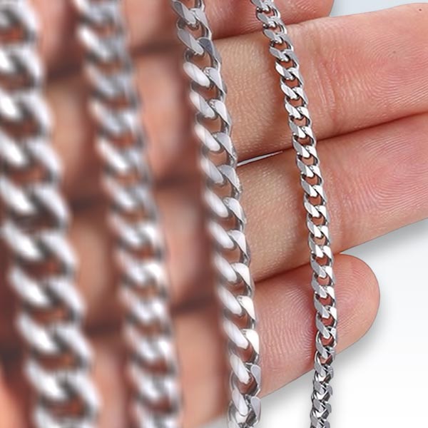 Stainless Steel Boxed Chain on Hand