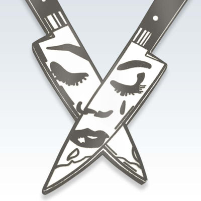 Knives lapel pin detail