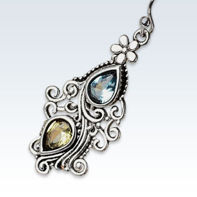 Korean Flower Drop Earring Detail