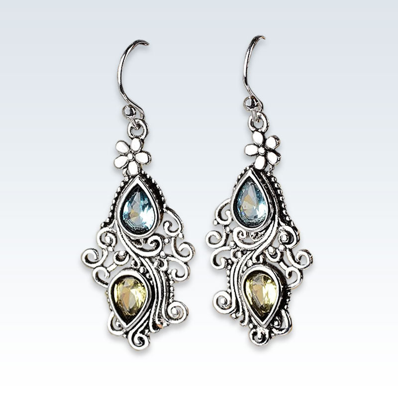 Korean Flower Drop Earrings