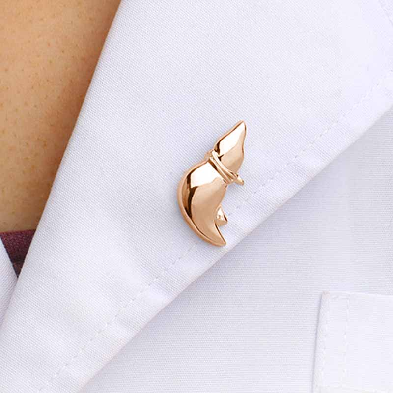 Wearing Rose Gold Liver Lapel Pin