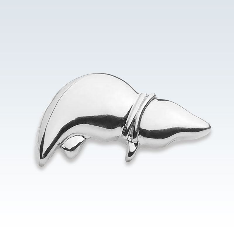 Silver Liver Lapel Pin