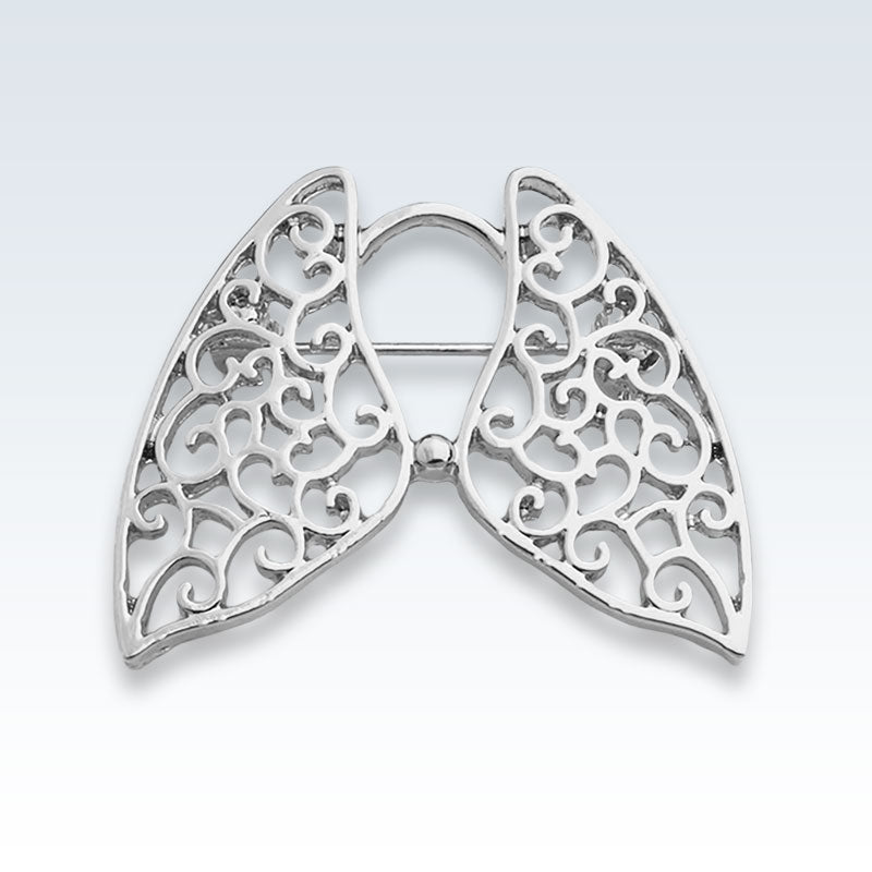 Hollow Lungs Silver Lapel Pin