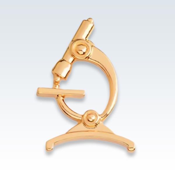 Scientist Microscope Lapel Pin Gold
