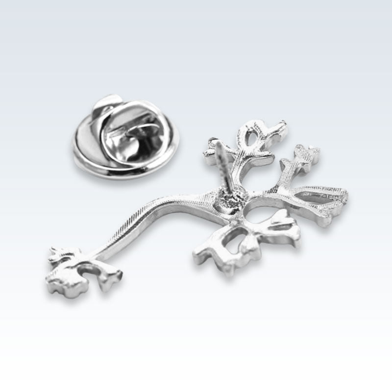 Silver Neuron Lapel Pin Back