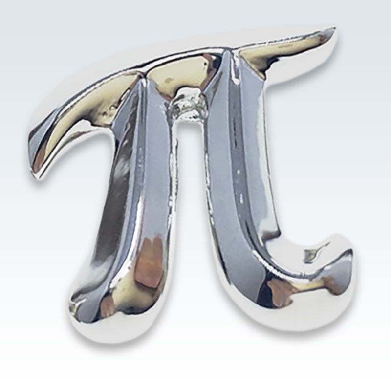 Greek Pi Lapel Pin Detail