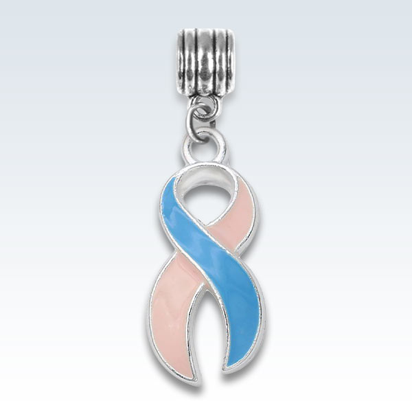 Pink and Blue Ribbon Awareness Charm