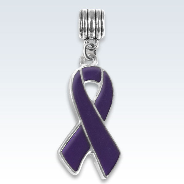 Awareness Ribbon Purple Metal Charm