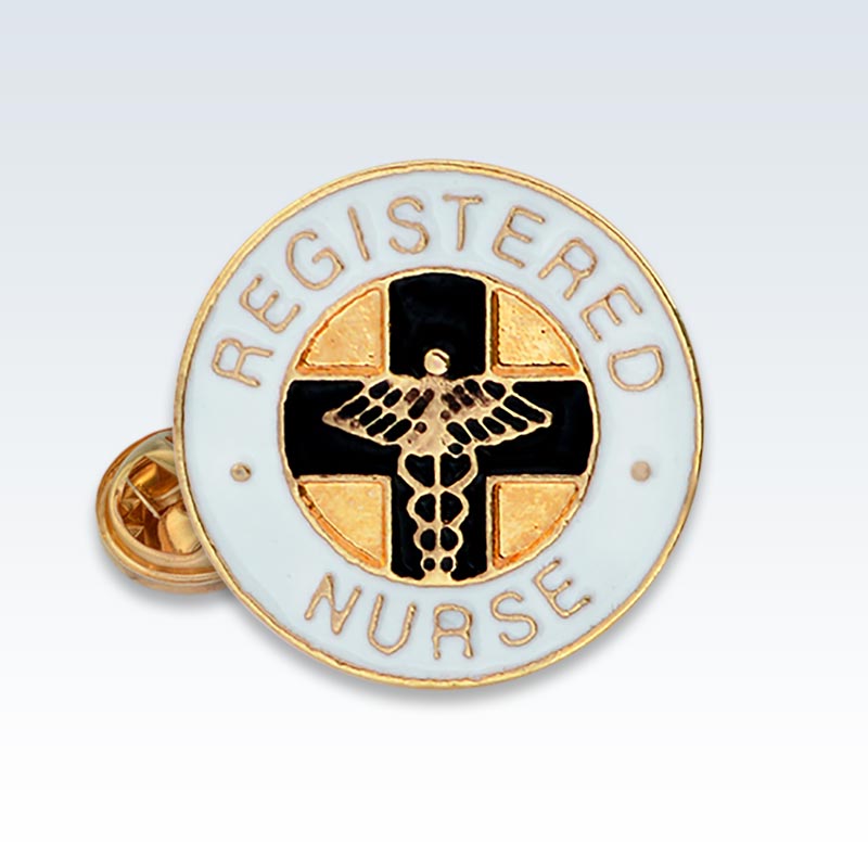 RN White Enamel Lapel Pin