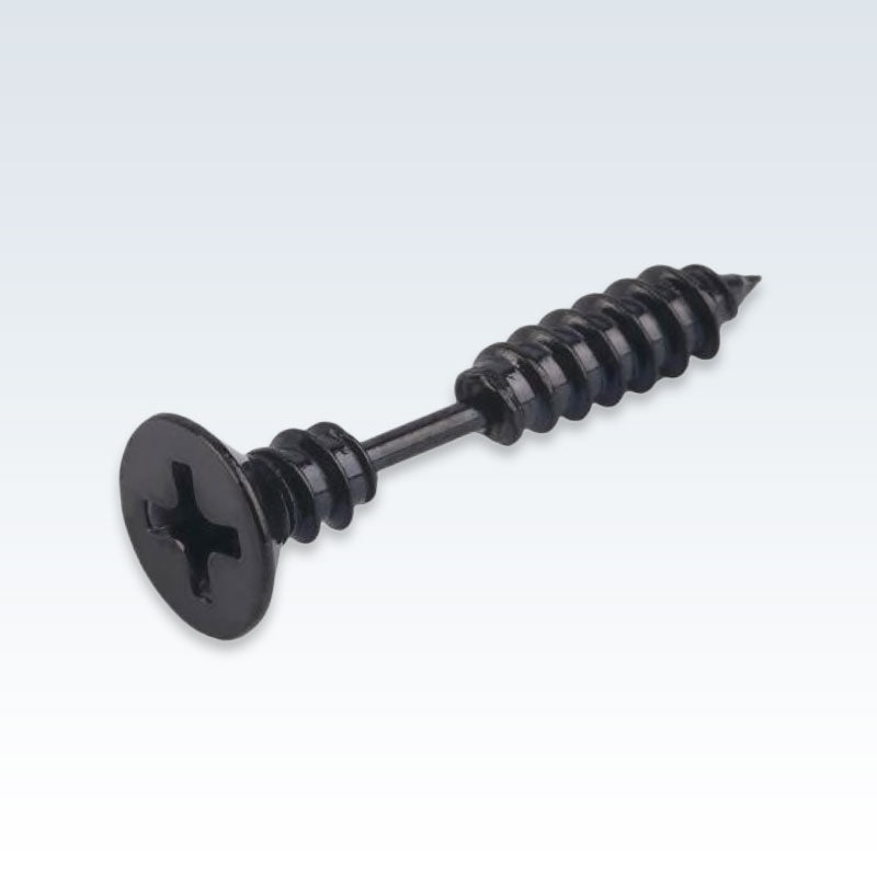 Black Stainless Steel Screw Earring Stud