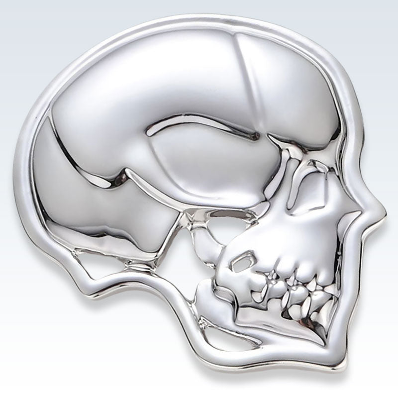 Silver Skull Lapel Pin Detail