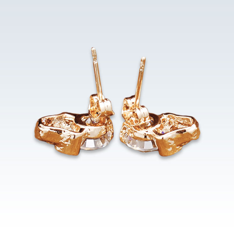 Gold Skull CZ Earring Studs Posts