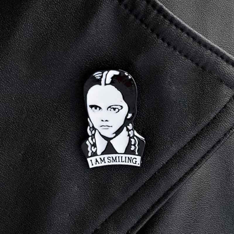 Wearing I Am Smiling Lapel Pin