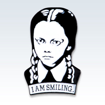 I Am Smiling White Enamel Lapel Pin