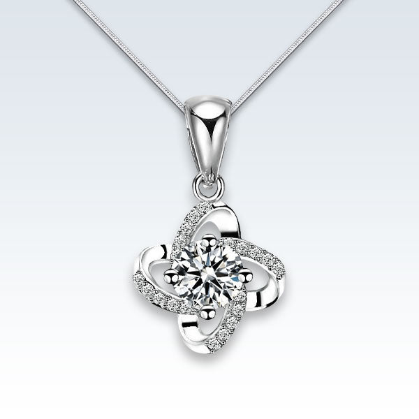 Star 18K White Gold Zirconia Necklace