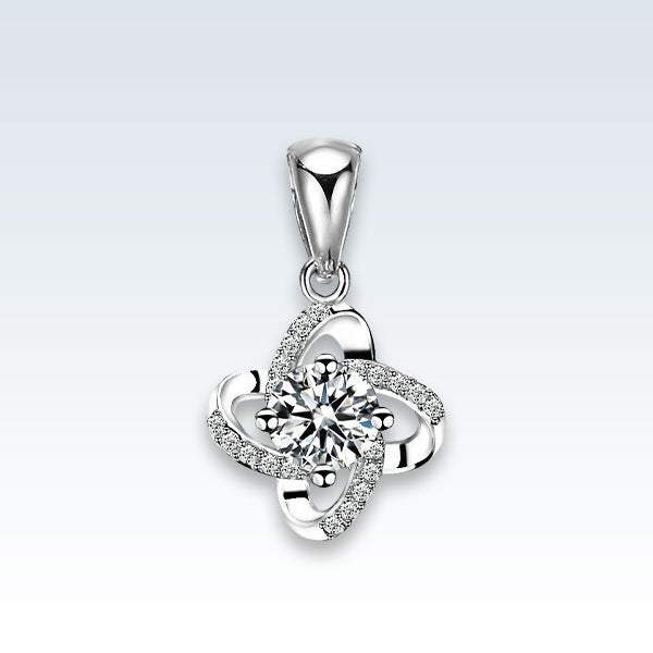 Star 18K White Gold Zirconia Pendant