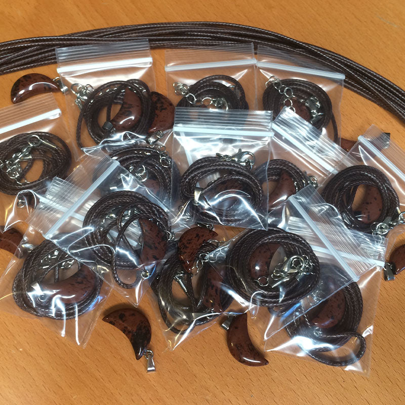 Red Stone Crescent Necklaces
