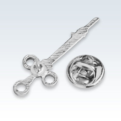 Syringe Silver Lapel Pin Back