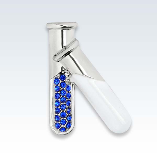 Test Tube Lapel Pin Blue