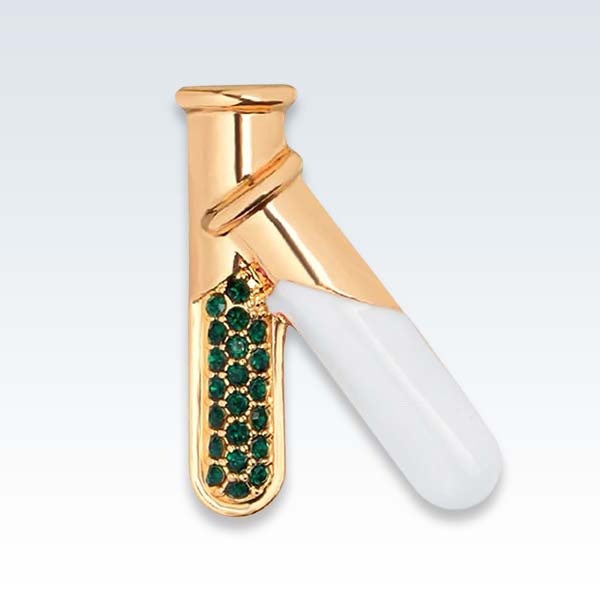Test Tube Lapel Pin Green