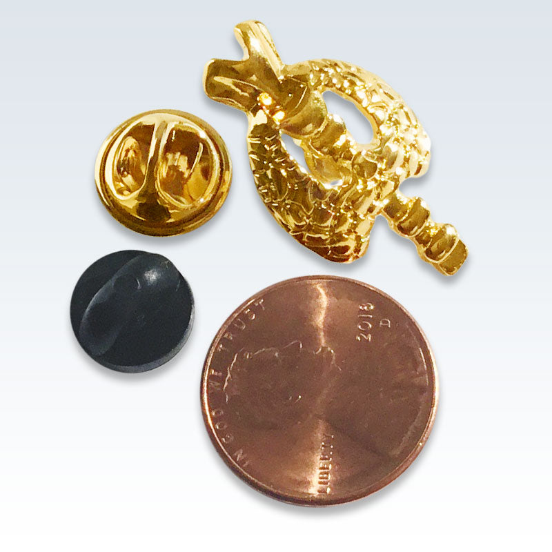 Gold Thyroid Lapel Pin Size