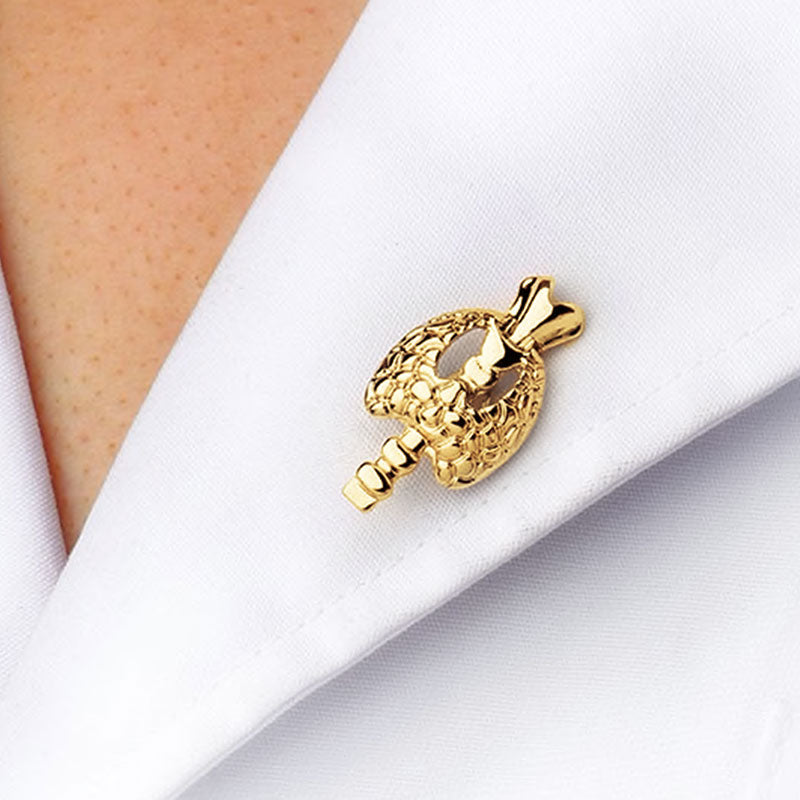 Wearing Gold Thyroid Lapel Pin