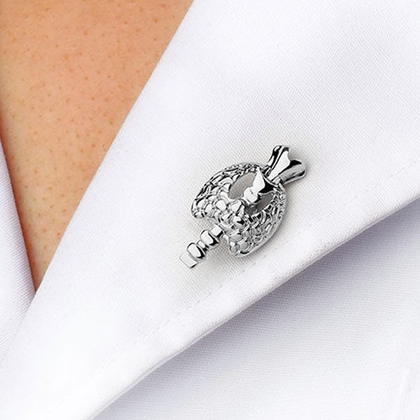 Wearing Silver Thyroid Lapel Pin
