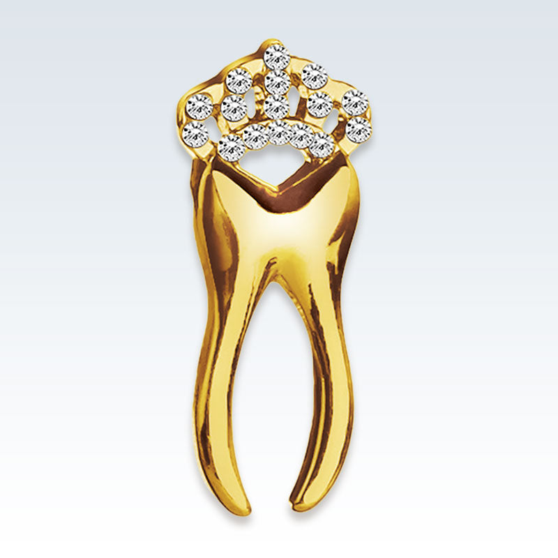 Gold Crowned Tooth Lapel Pin