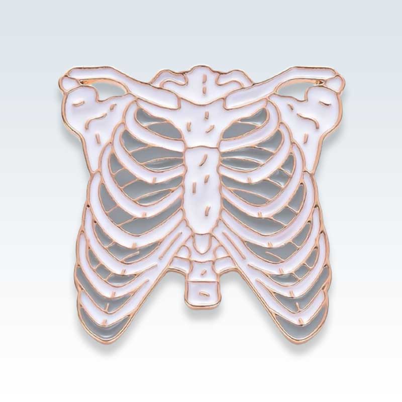 White Torso Anatomy Lapel Pin