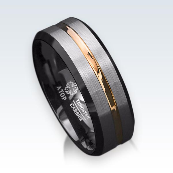Tungsten Black Ring Mens Band