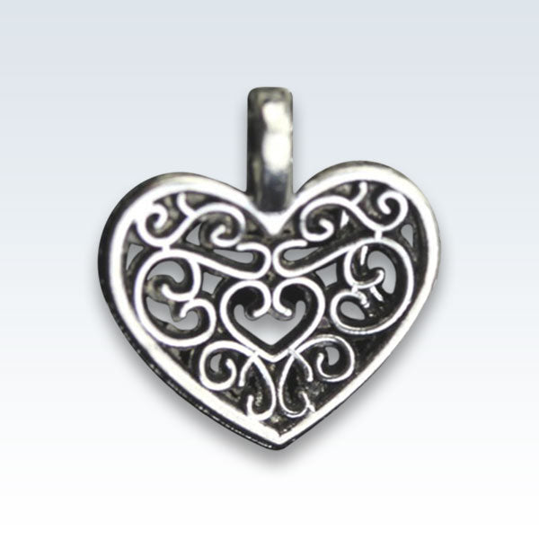 Antique Metal Hollow Heart Charm