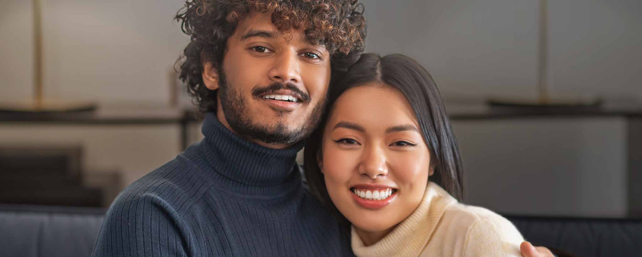'Young Black male with Asian female'