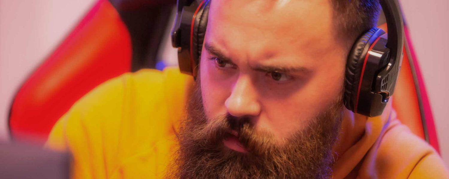 A middle-aged bearded computer gamer.