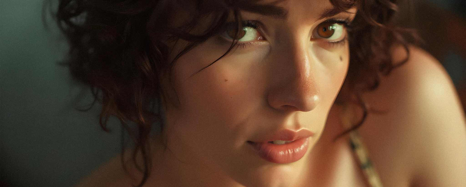 A beautiful young lady closeup portrait. (ai)