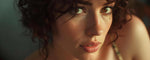 A beautiful young lady closeup portrait. (ai)