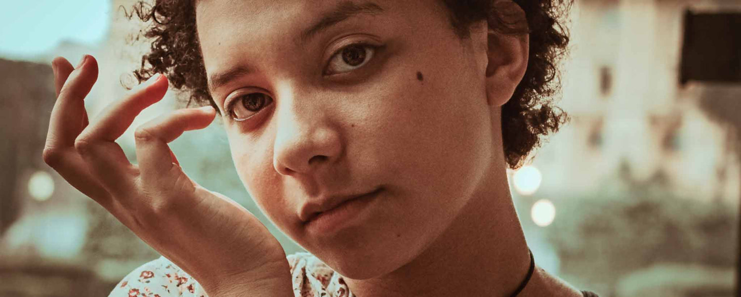 Woman with beauty mole