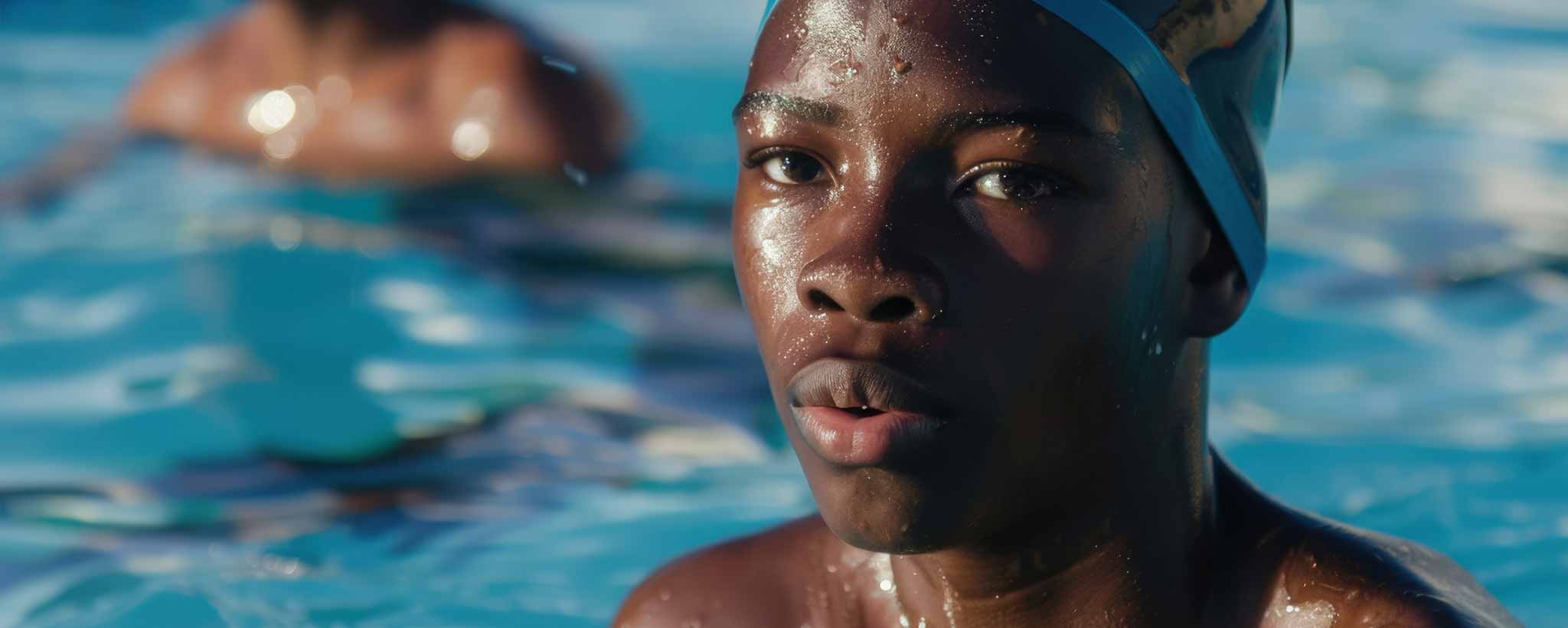 'Black youths in a swimming pool. (ai)'
