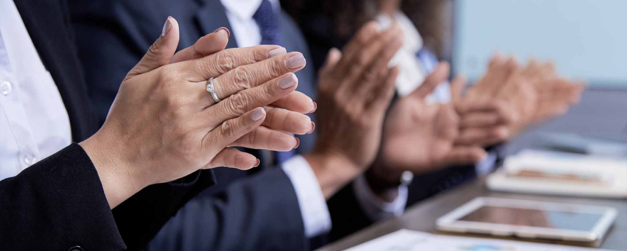 'Boardroom meeting applause'